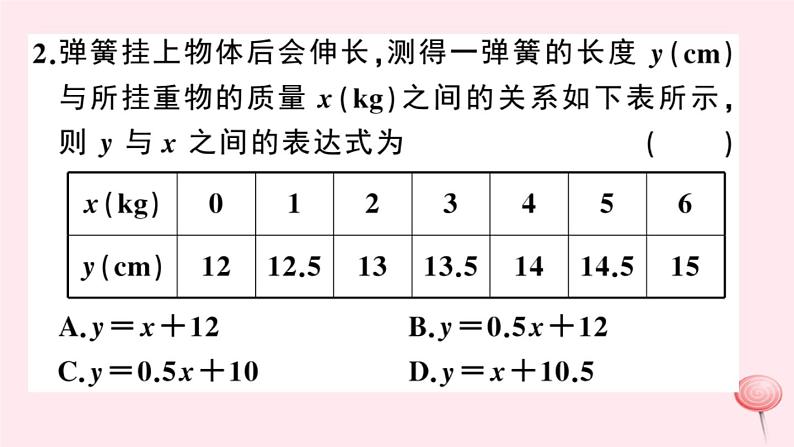 2019秋八年级数学上册第12章一次函数12-1函数第2课时函数的表示方法——列表法、解析法习题课件（新版）沪科版03