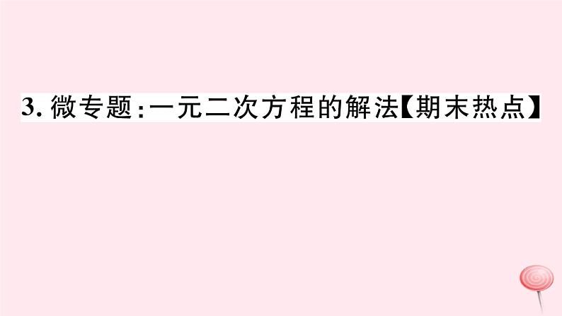 八年级数学下册微专题一元二次方程的解法（期末热点）课件01