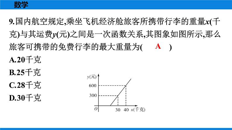 人教版八年级数学下册 测试卷 第十九章《一次函数》单元测试卷第8页