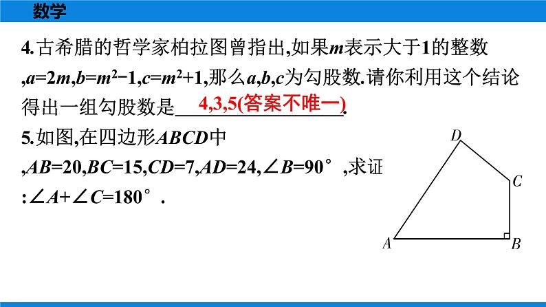 人教版八年级数学下册课时作业 第十七章　勾股定理 练习课件03