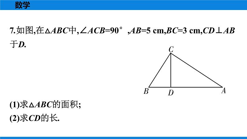 人教版八年级数学下册课时作业 第十七章　勾股定理 练习课件07