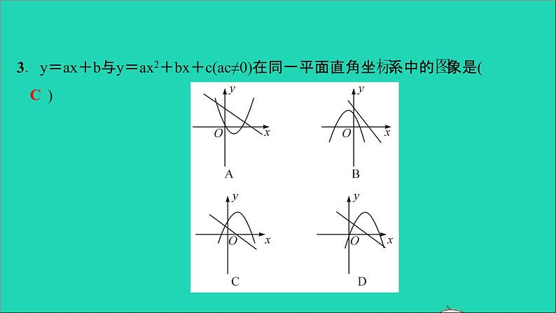 九年级数学下册专题训练二二次函数图象与abcΔ之间的关系作业课件新版北师大版04