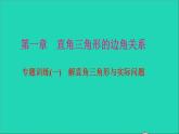 九年级数学下册专题训练一解直角三角形与实际问题作业课件新版北师大版