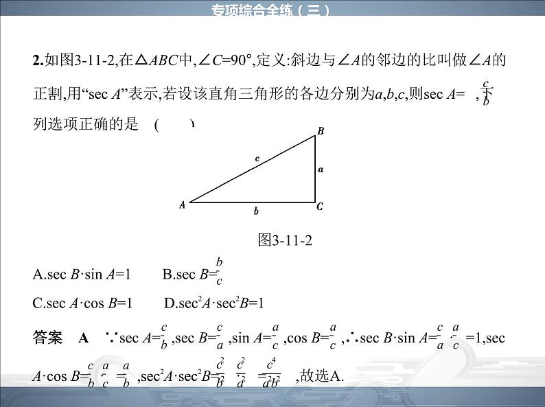 2021北师大版九年级数学下册课件：专项综合全练(三)(共16张PPT)03