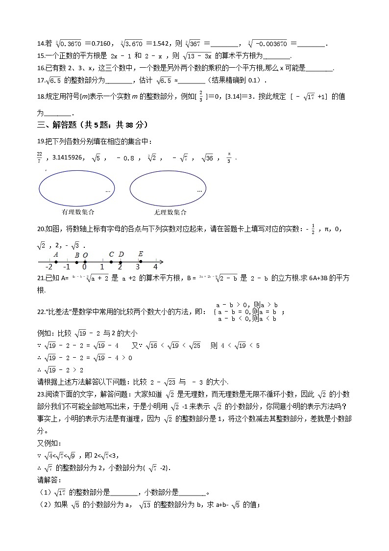 人教版数学七年级下册第六章实数测试卷（含解析）02