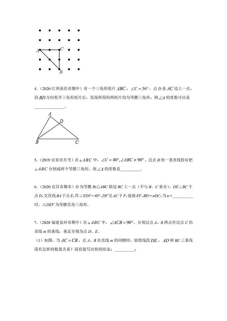 专题03 点击三角形中的分类讨论技能提升2020-2021学年八年级数学寒假辅导讲义（人教版）02