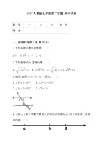 2017人教版七年级第二学期 期末试卷