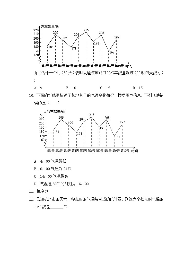 人教版七年级数学下册练习10.3从数据谈节水第3页