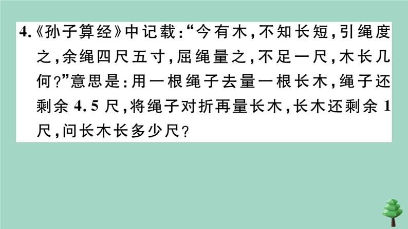 2020秋八年级数学上册第五章《二元一次方程组》5-3应用二元一次方程组—鸡兔同笼作业课件（新版）北师大版06