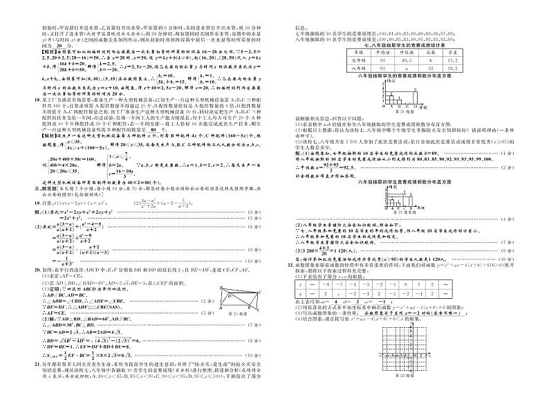 重庆市2021年初中学业水平暨高中招生考试数学模拟卷二（原卷版+答案版）02