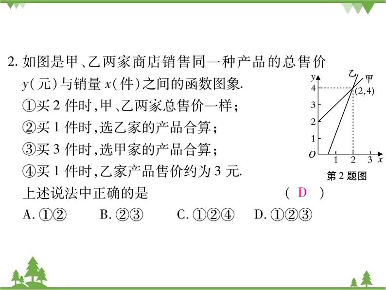 2.5 一元一次不等式与一次函数PPT课件_北师大版数学八年级下册04