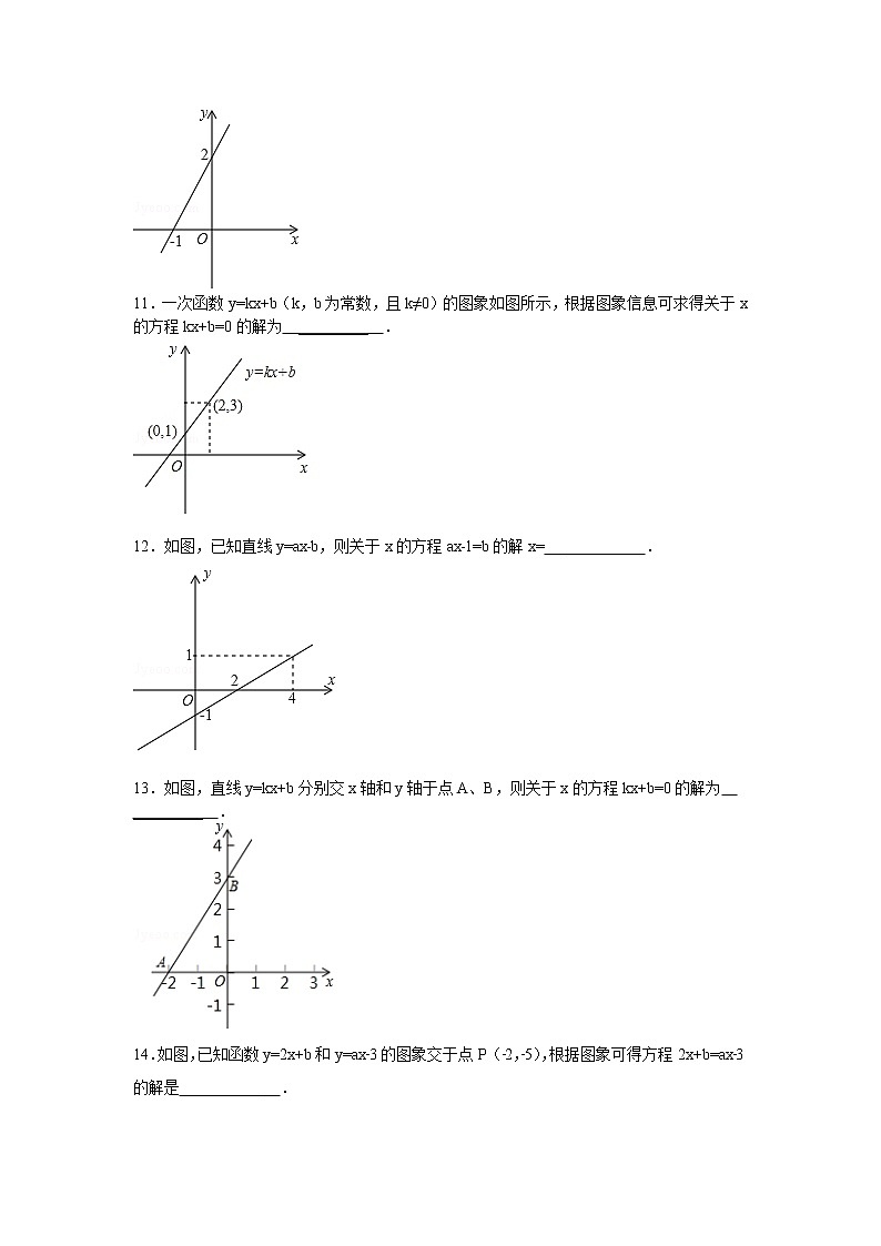 【同步作业】人教版 八年级下册数学19.2.3 一次函数与方程、不等式（无答案）第3页