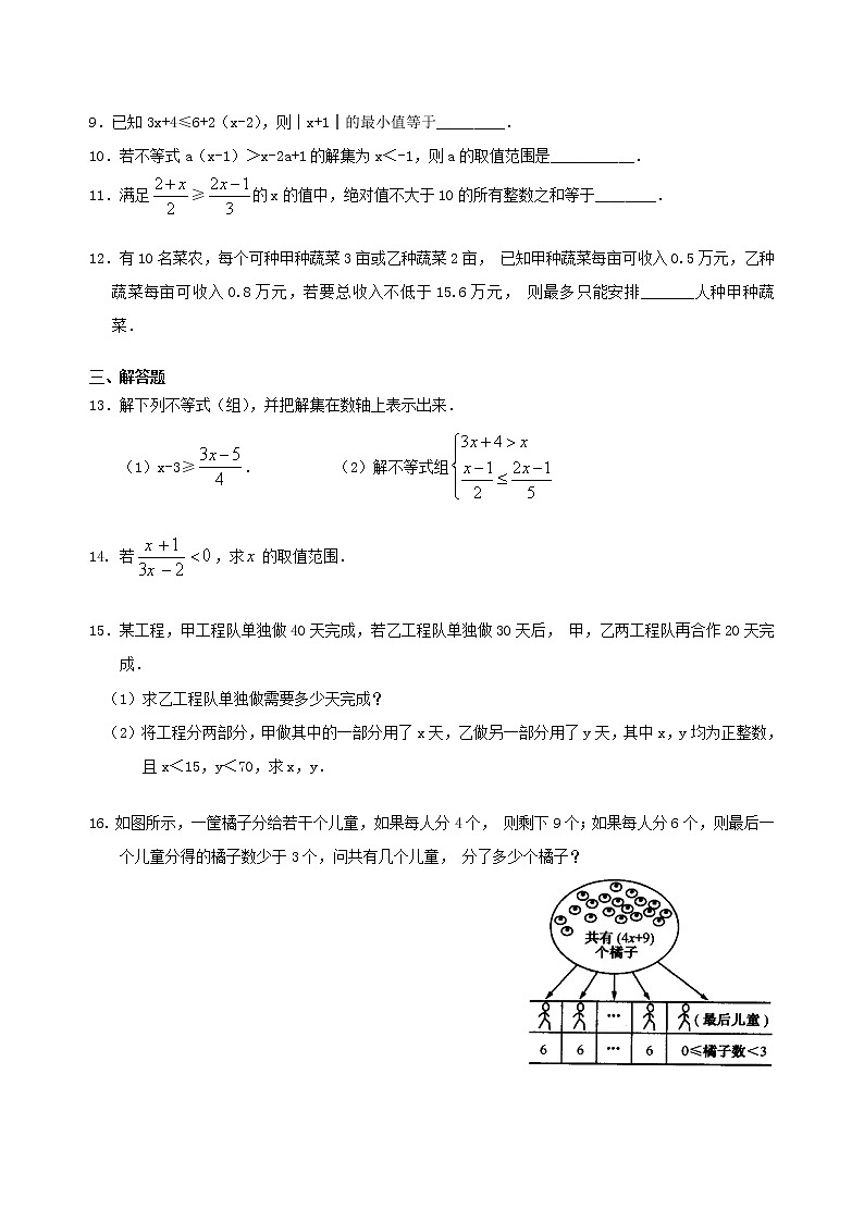 中考总复习：一元一次不等式（组）--巩固练习第2页