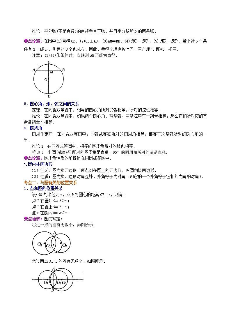 （人教版）数学中考总复习40总复习：圆的有关概念、性质与圆有关的位置关系（提高）珍藏版 知识点练习02