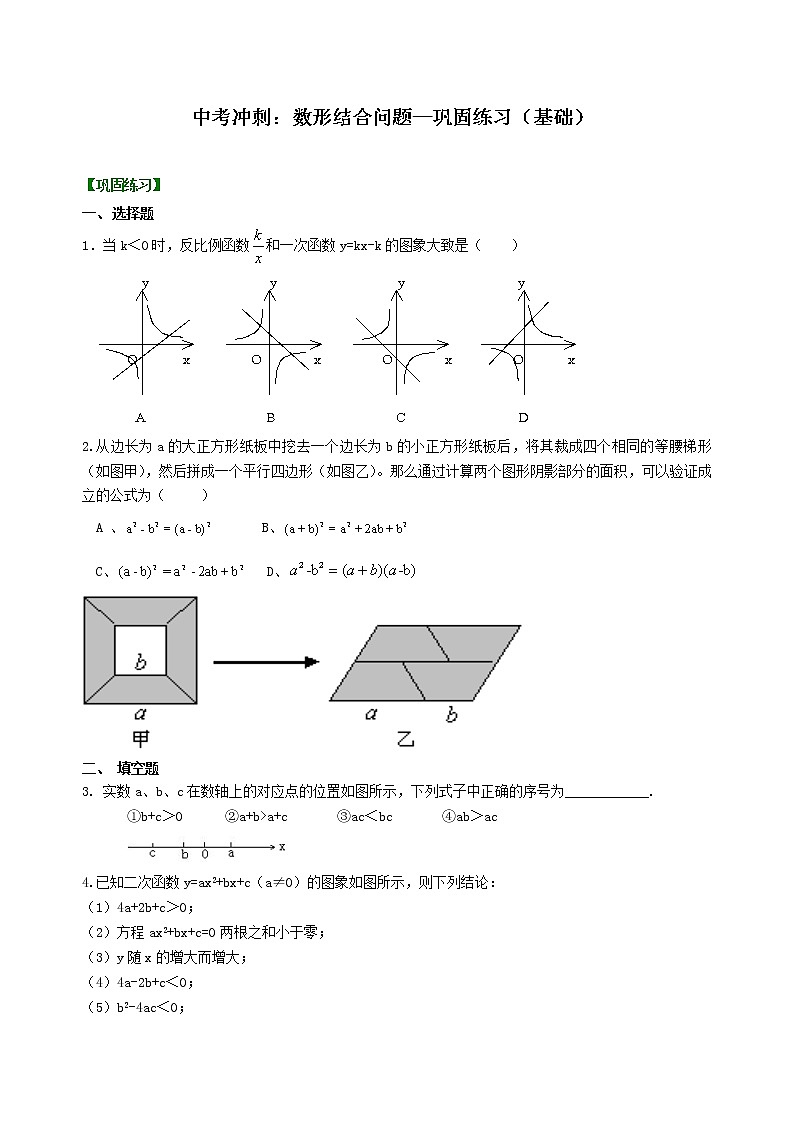 （人教版）数学中考总复习60中考冲刺：数形结合问题（基础）珍藏版01