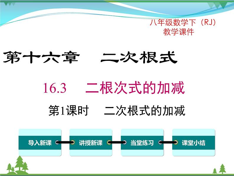 【精品】人教版 八年级下册数学 16.3 第1课时 二次根式的加减 课件PPT第1页