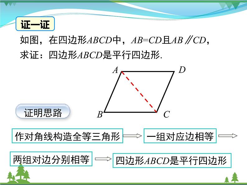 【精品】人教版 八年级下册数学 18.1.2 第2课时 平行四边形的判定（2） 课件PPT07