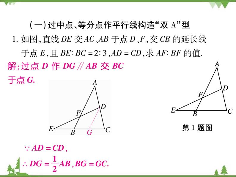 小专题6 相似构造技巧——作平行线.pptx02