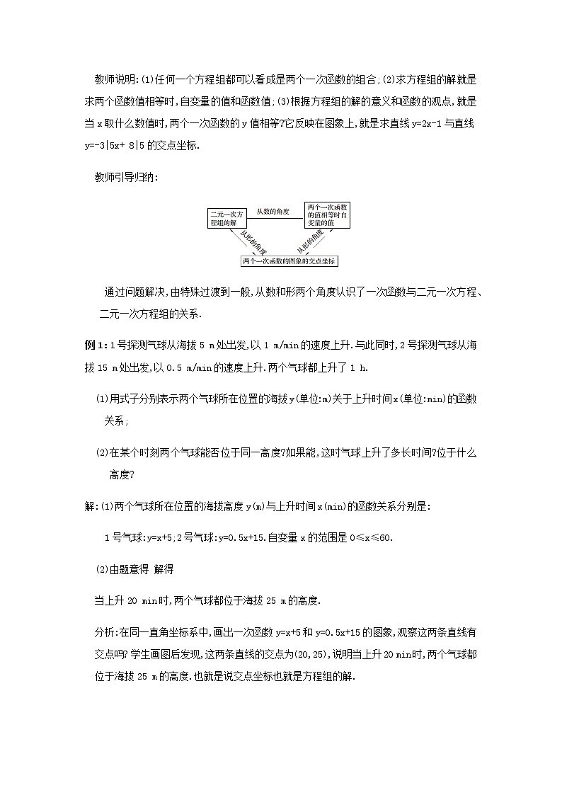 人教版八年级下册数学教案19.2.3一次函数与二元一次方程（组）02