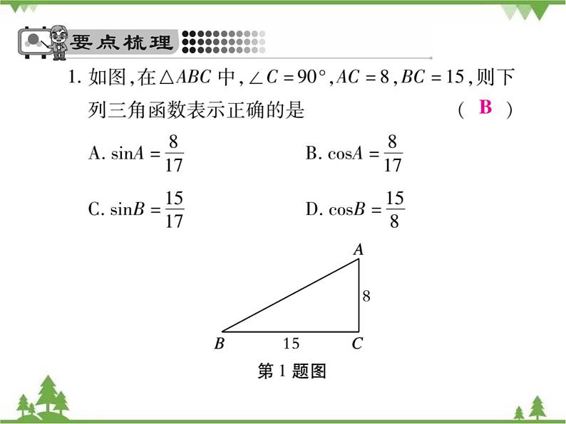 2021年春人教版九年级数学下册第28章《锐角三角函数》28.1 锐角三角函数 PPT课件06