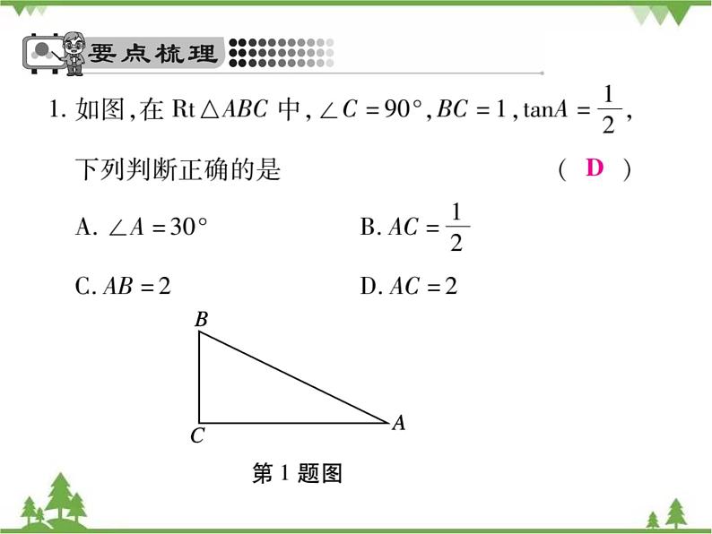 2021年春人教版九年级数学下册第28章《锐角三角函数》28.2.1 解直角三角形 PPT课件第5页