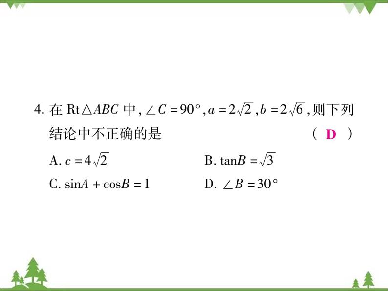 2021年春人教版九年级数学下册第28章《锐角三角函数》28.2.1 解直角三角形 PPT课件第8页