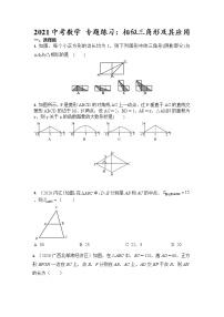 2021年九年级中考数学 专题练习：相似三角形及其应用（含答案）