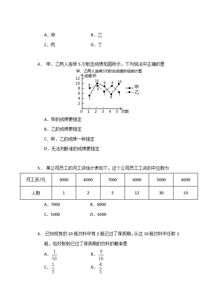 2021中考数学三轮复习——统计与概率 限时作业（含答案） 练习02