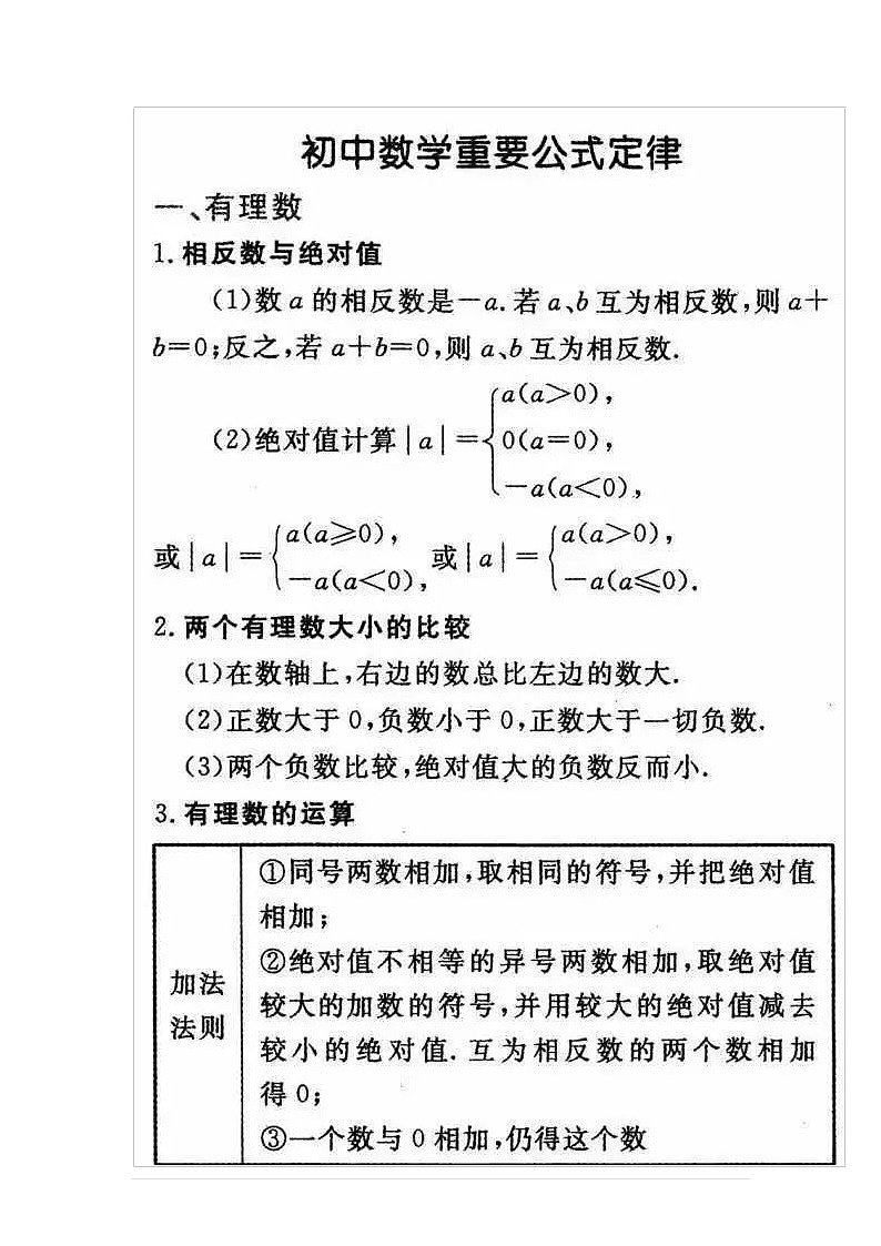 8.2初中数学公式大全(1)教案01