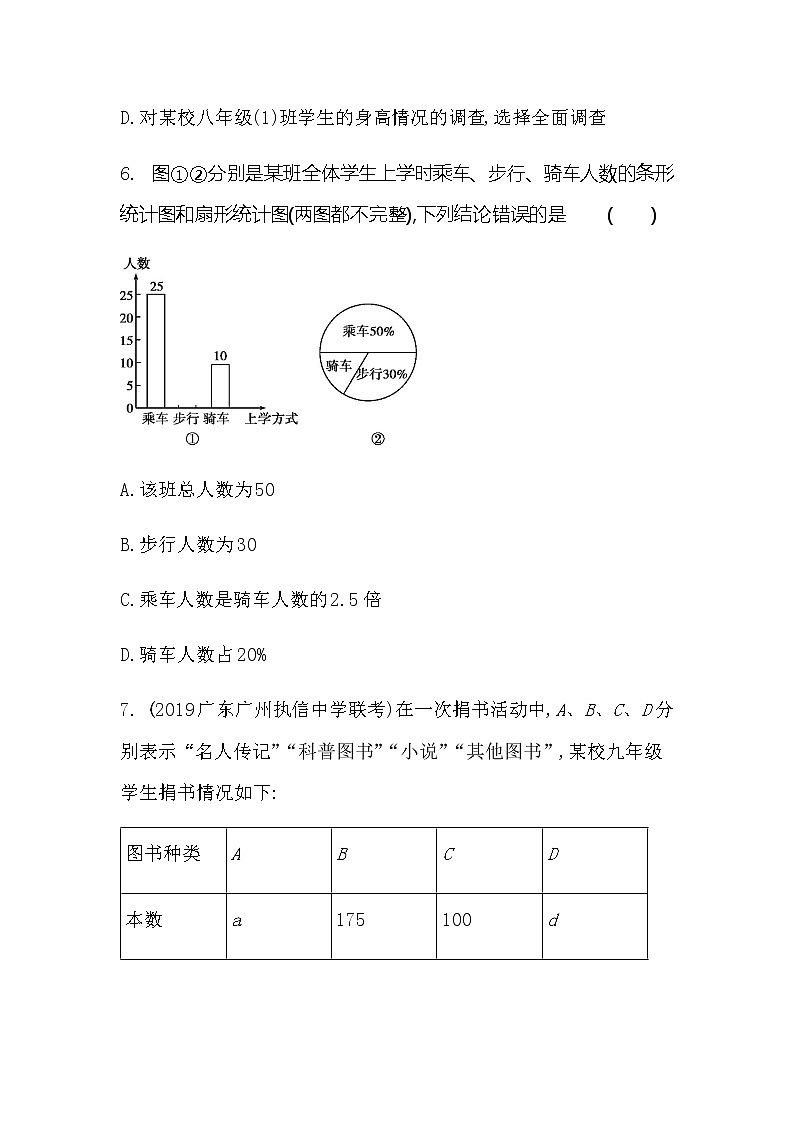 2021年春初中数学（人教版）七年级下册课时作业：10.1统计调查 练习03