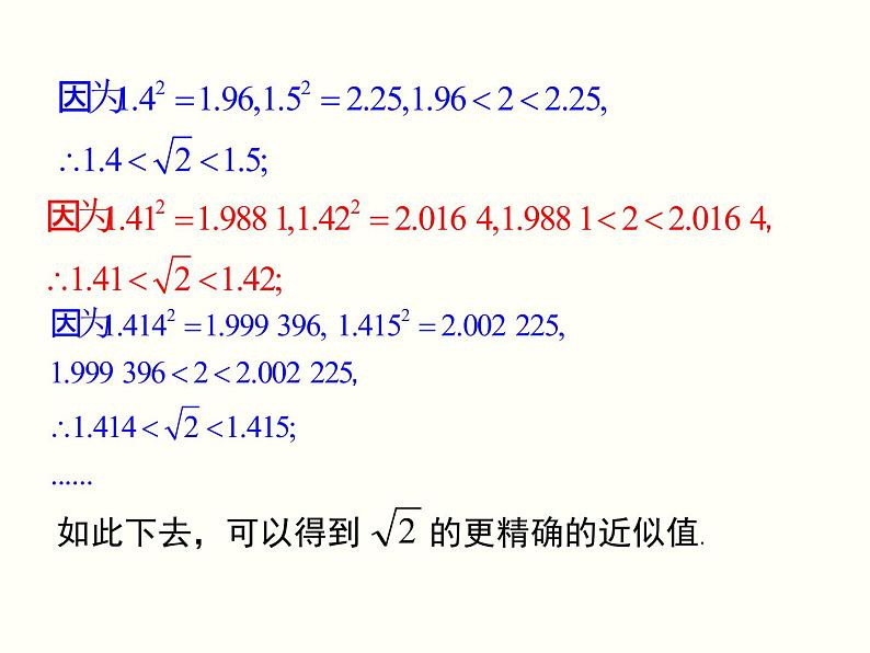 6.1 第2课时  用计算器求算术平方根及其大小比较 课件第5页