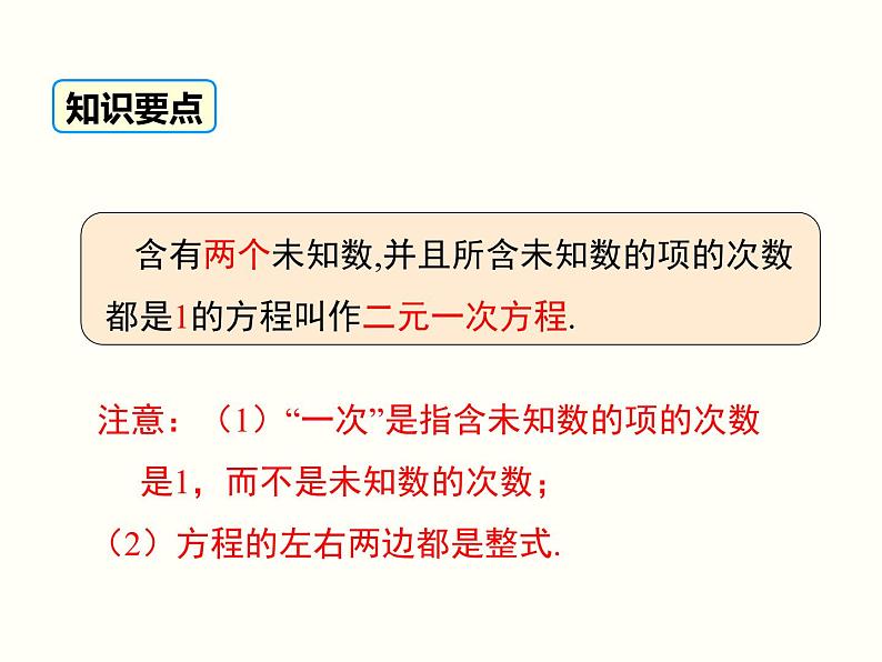 初中 / 数学 / 人教版 / 七年级下册 / 第八章 二元一次方程组 / 8.1 二元一次方程组 课件05