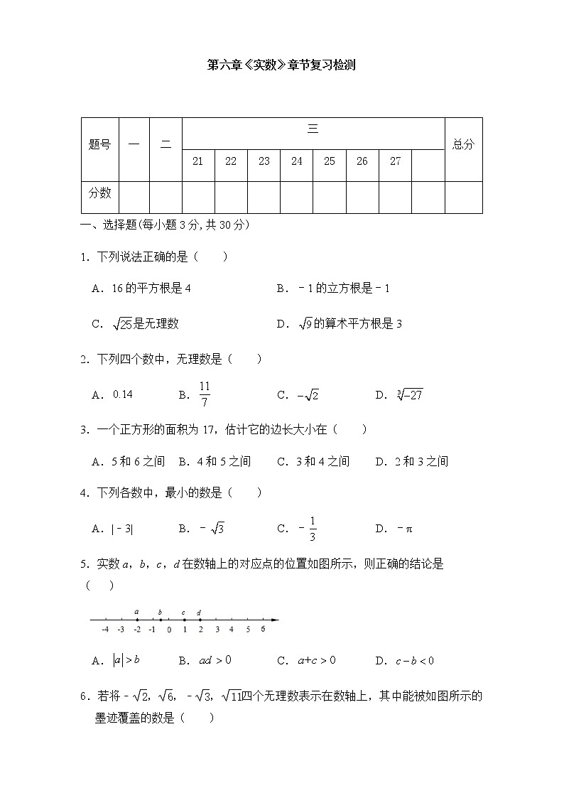 第六章《实数》-人教版七年级数学下册章节检测601
