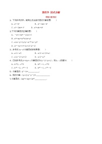 中考数学复习第一章数与式第四节因式分解课前诊断测试（含答案）