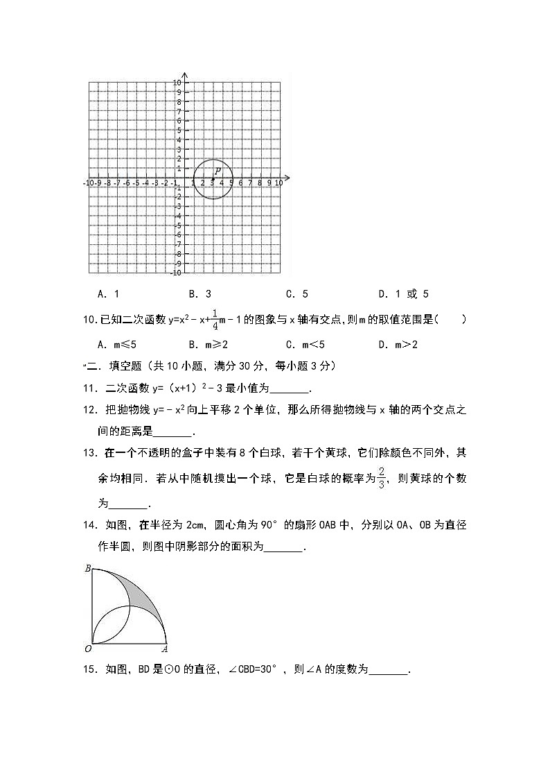 2018-2019学年黑龙江省大庆市肇源县九年级上期末数学模拟试题含答案解析03