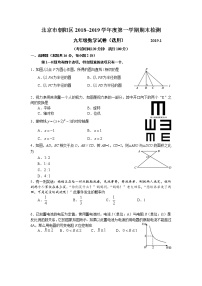 北京市朝阳区2018~2019学年度第一学期期末检测