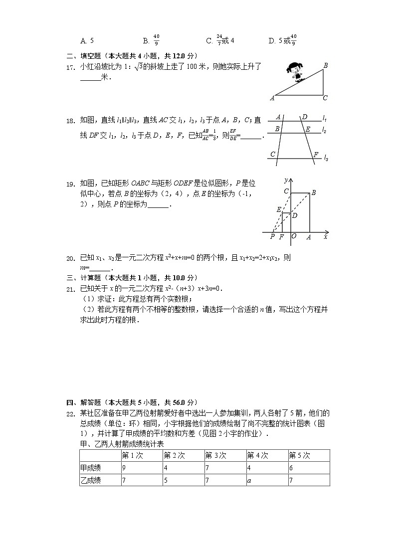 2018-2019学年河北省唐山市滦南县九年级上期中数学试卷（含答案解析）03