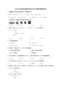 2019年甘肃省张掖市高台县中考数学模拟试卷（含答案解析）