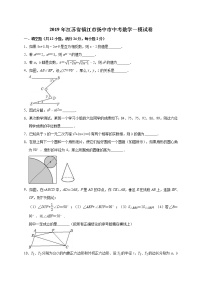 2019年江苏省镇江市扬中市中考数学一模试卷（含答案解析）