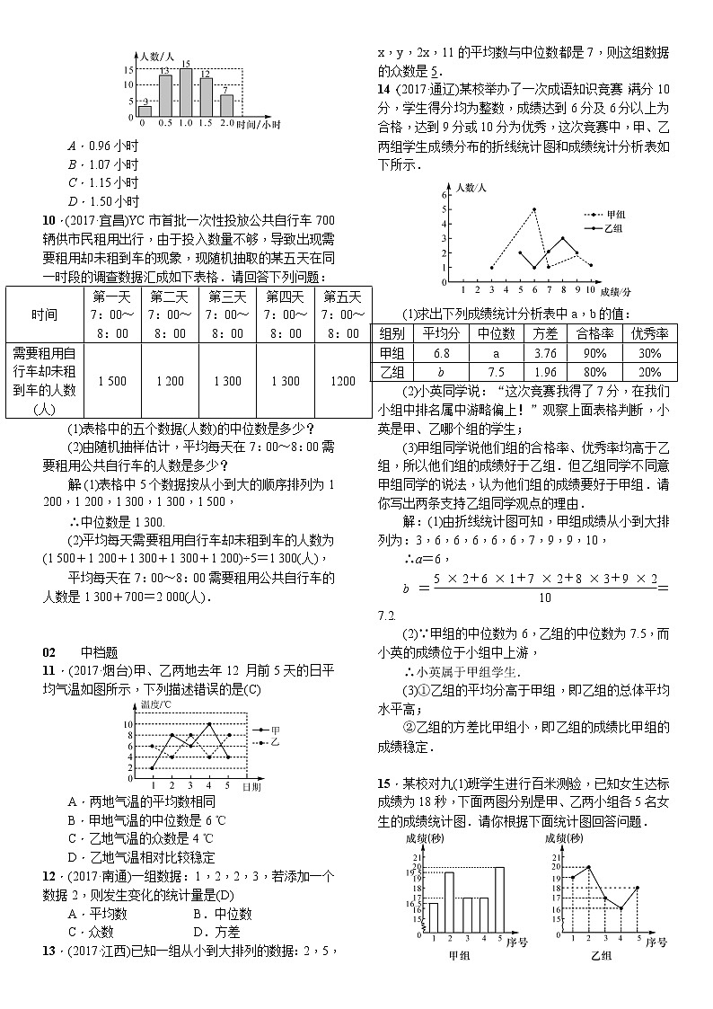 20.3　章末复习(五)　数据的分析 试卷02