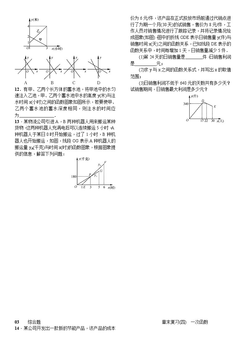 19.3　章末复习(四)　一次函数 试卷02