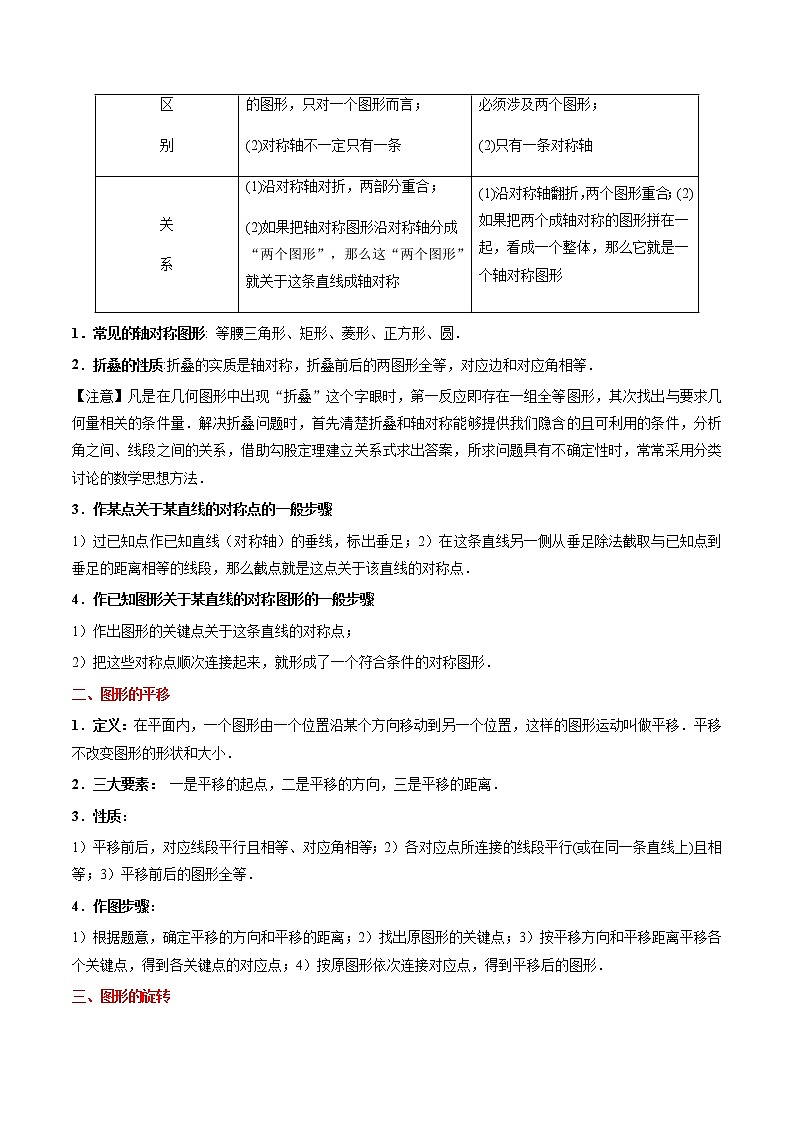 考点19 图形的轴对称、平移与旋转-备战2021年中考数学考点一遍过（含答案解析）试卷02
