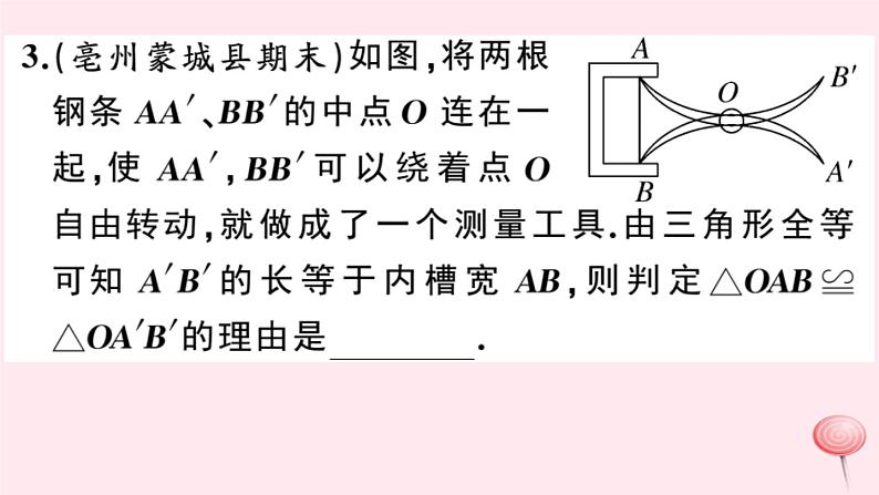 2019秋八年级数学上册第14章全等三角形14-2三角形全等的判定1两边及其夹角分别相等的两个三角形习题课件（新版）沪科版第5页