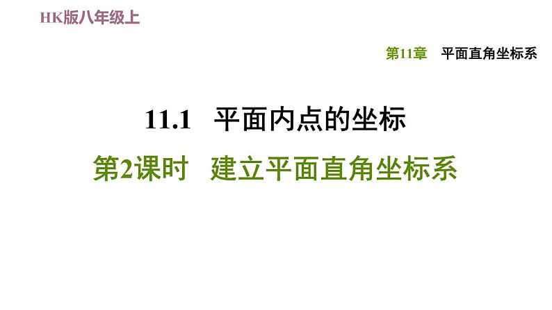 八年级上数学课件11-1-2建立平面直角坐标系_沪科版第1页