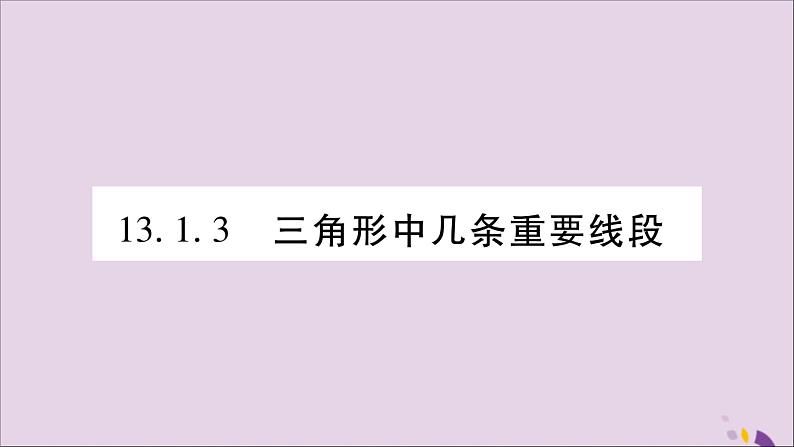 八年级数学上册第13章三角形中的边角关系、命题与证明13-1三角形中的边角关系13-1-3三角形几条重要线段习题课件（新版）沪科版01