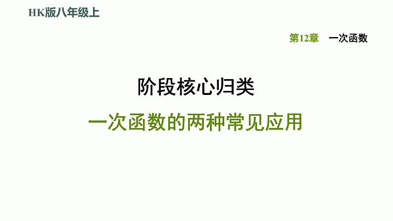 八年级上数学课件阶段核心归类一次函数的两种常见应用_沪科版01