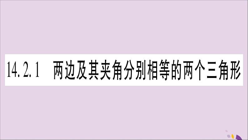 八年级数学上册第14章全等三角形14-2三角形全等的判定14-2-1两边及其夹角分别相等的两个三角形习题课件（新版）沪科版第2页