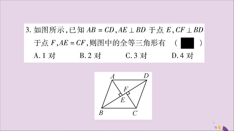 八年级数学上册第14章全等三角形14-2三角形全等的判定14-2-5两个直角三角形全等的判定习题课件（新版）沪科版04