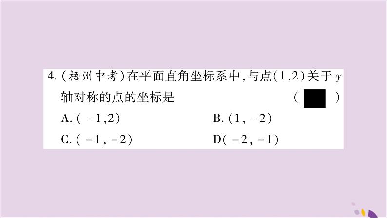 八年级数学上册第15章轴对称图形和等腰三角形15-1轴对称图形第3课时平面直角坐标系中的轴对称习题课件（新版）沪科版05