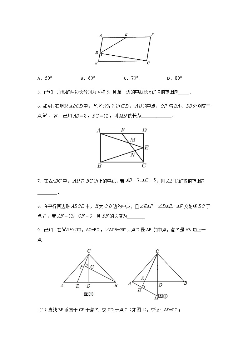 中考数学几何模型加强版 模型01 中点相关的辅助线问题02
